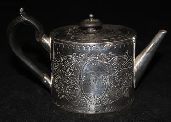 A George III Scottish silver bachelors teapot